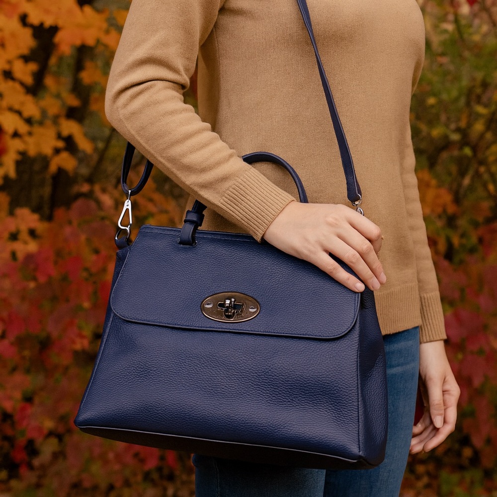 Danier Elegant Navy Satchel